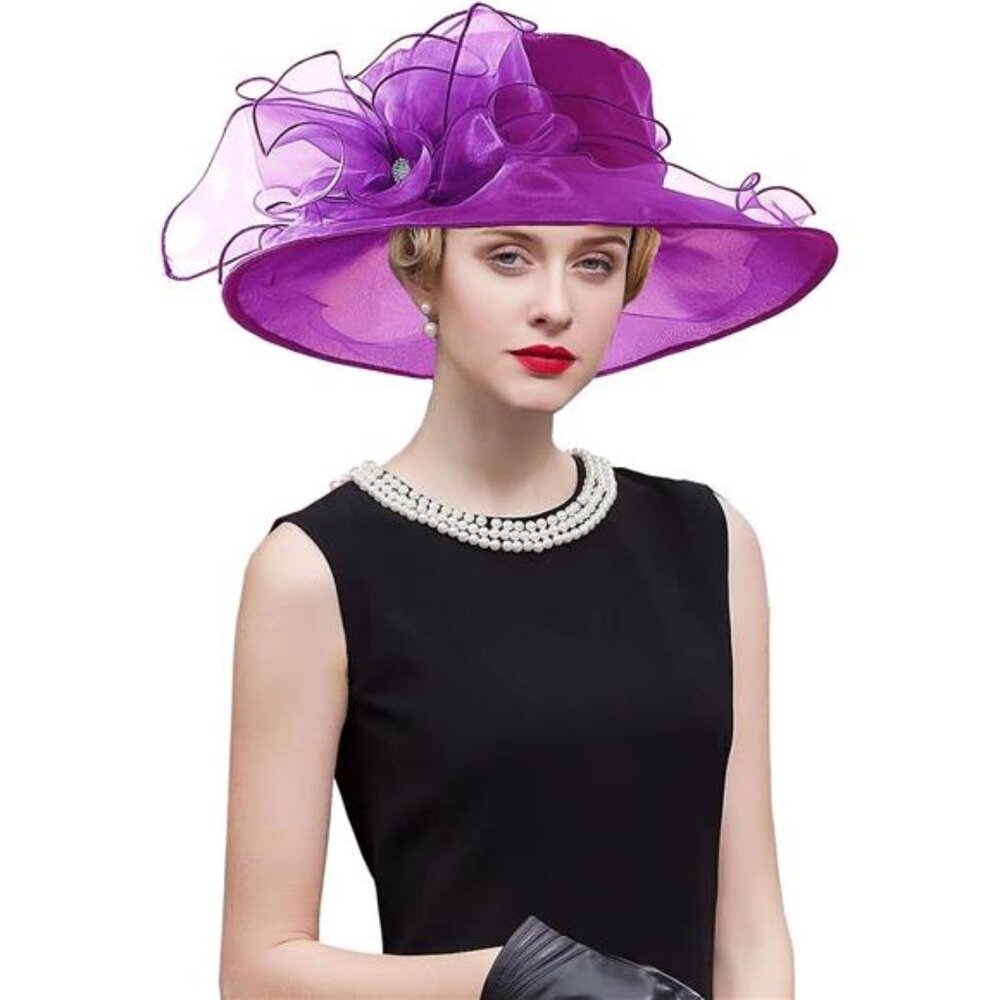 Women's Kentucky Hat Wide Brim purple2